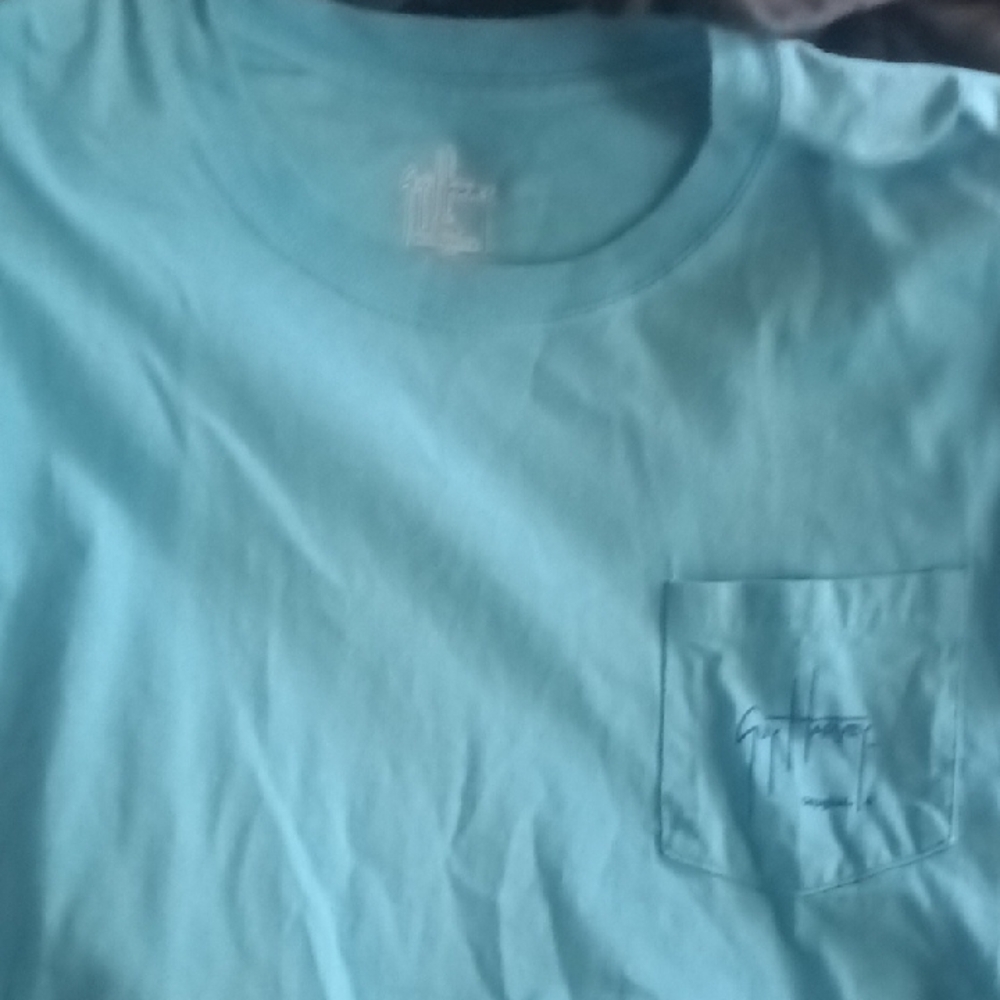 nwot guy harvey aqua pocket long sleeve tee shirt